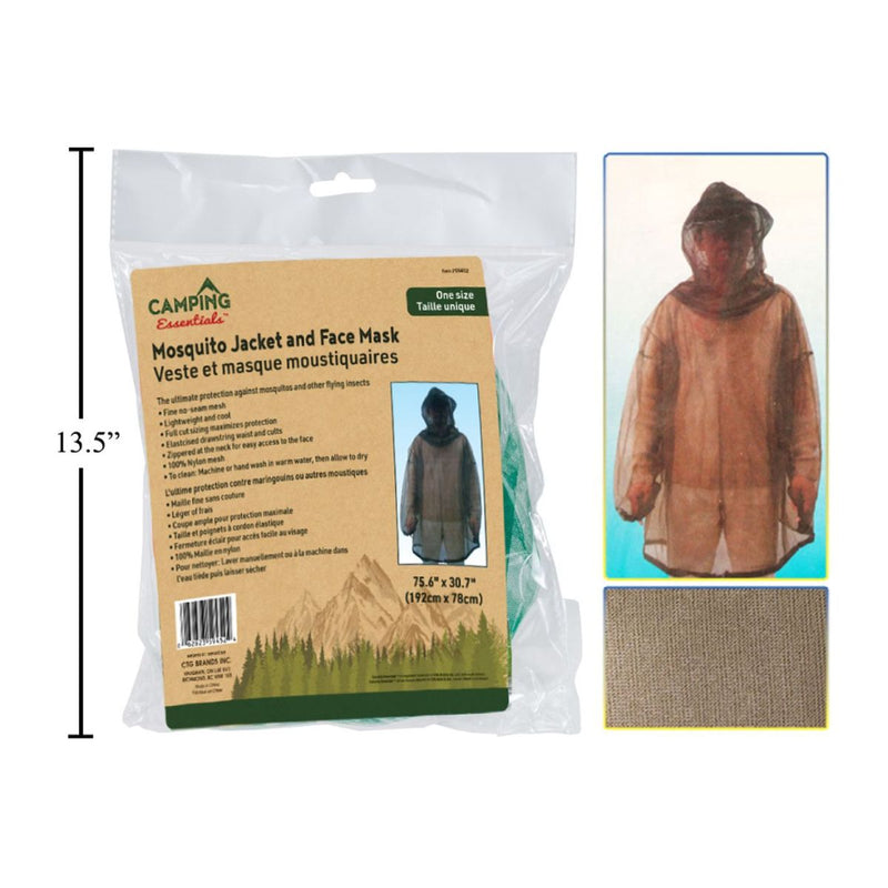 Camping protector Mosquito Chaqueta y mascara facial, 75.6"x30.7"