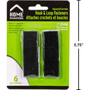 6pzas Sujetadores de cierre magico velcro, 1" cuadrados negro