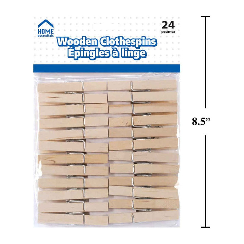 Pinzas de madera para ropa de 24 piezas