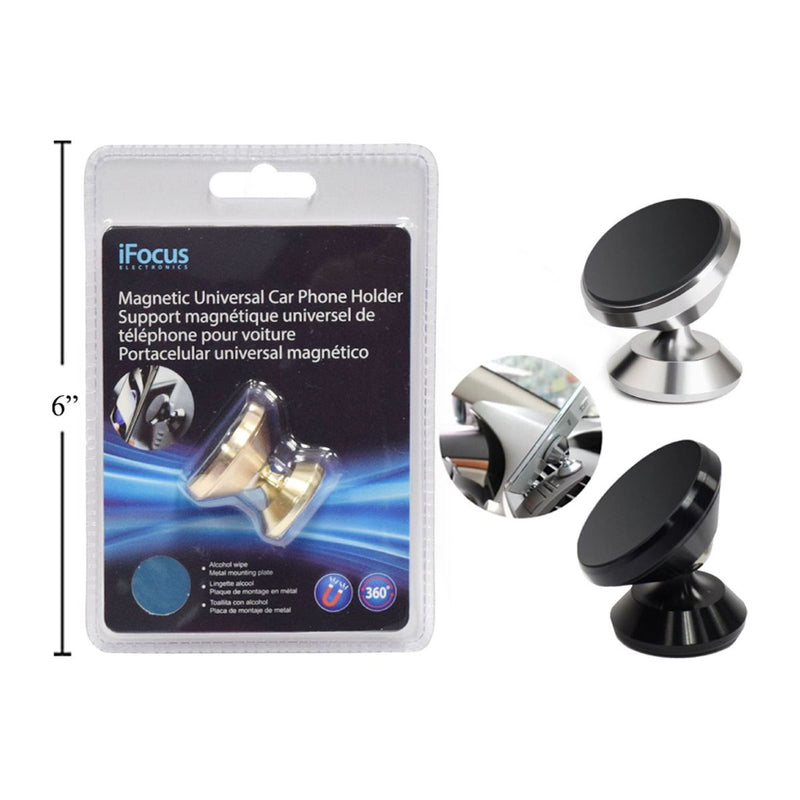Soporte magnético para teléfono para automóvil iFocus, adhesivo adicional + toallita