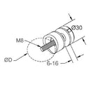 GLASS HOLDER, DIA-030, For 42.4 Mm, SS-304, SATIN.