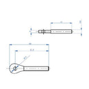 Terminal Para Cable 5 Mm Con Agujero. Macho Rosca Derecha. AISI 316.