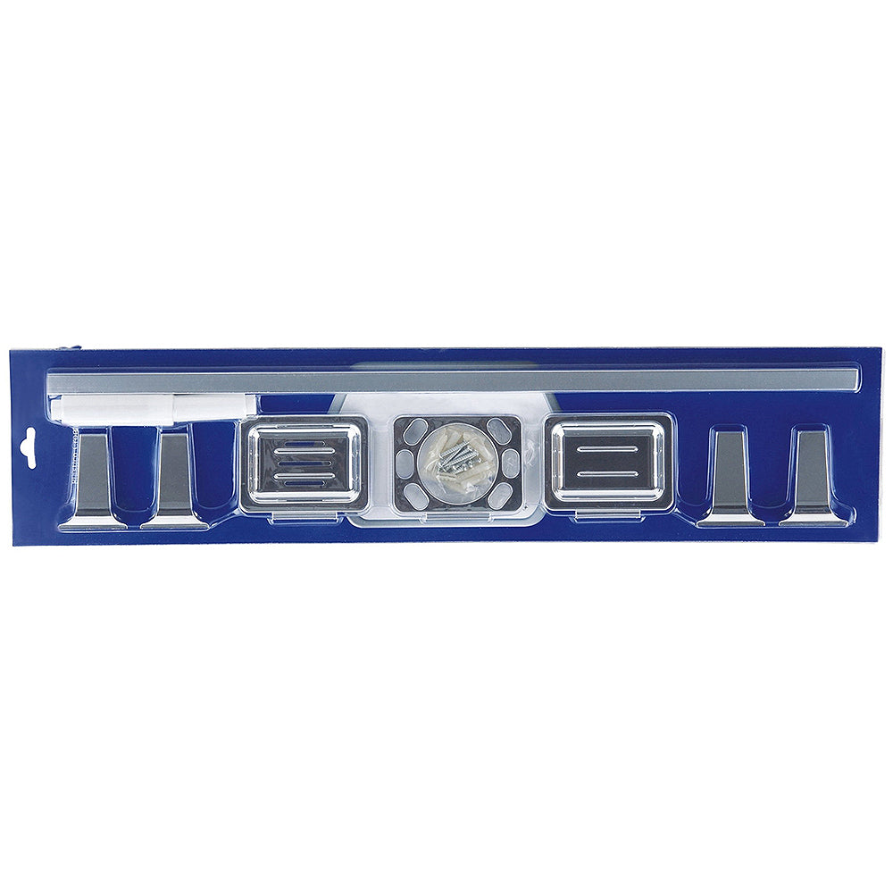 Accesorios de cuarto de baño PVC cromados 5 pcs. NESSATI. Blíster