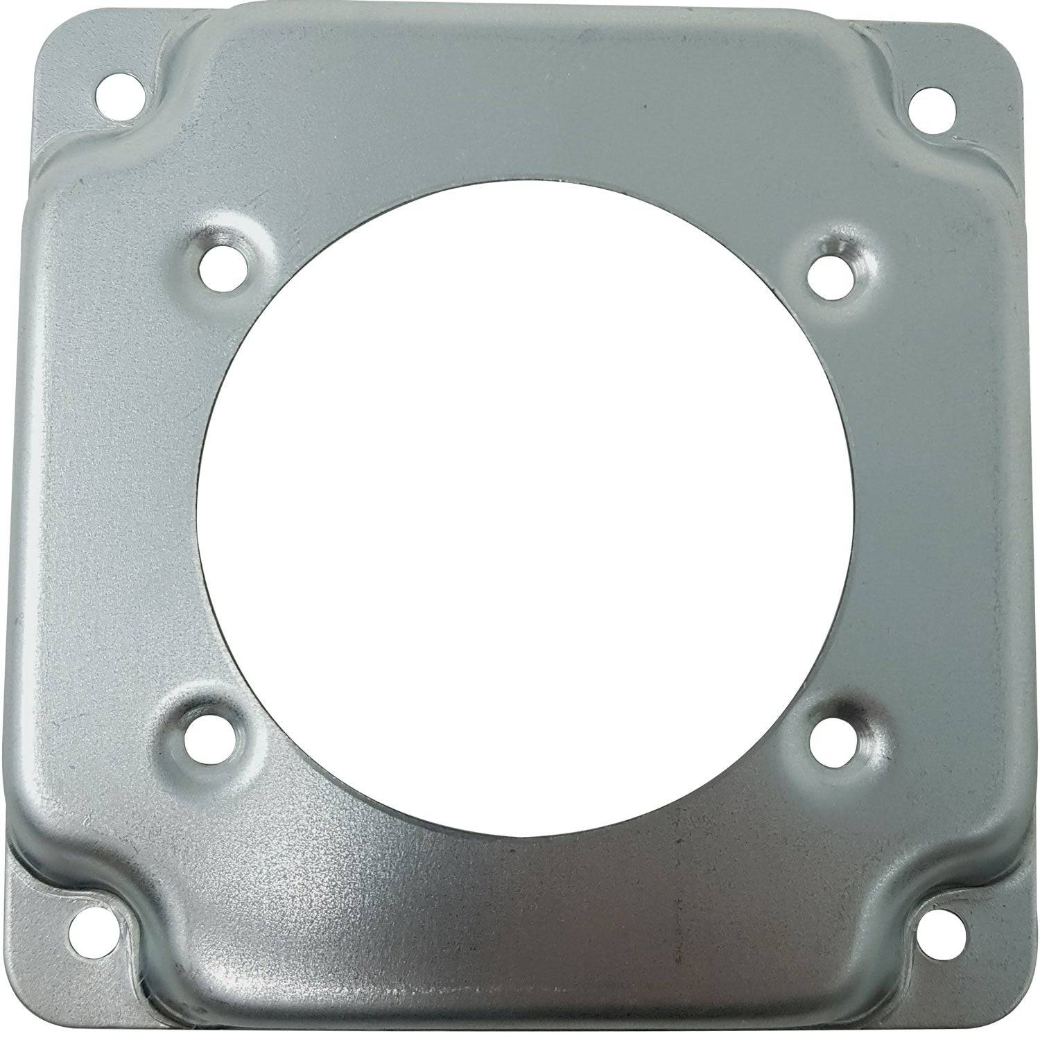 Tapa Metalica Para Cajilla De 4X4 Con Hueco Para Tomacorriente Industrial De 220 Volt - 50Amp.