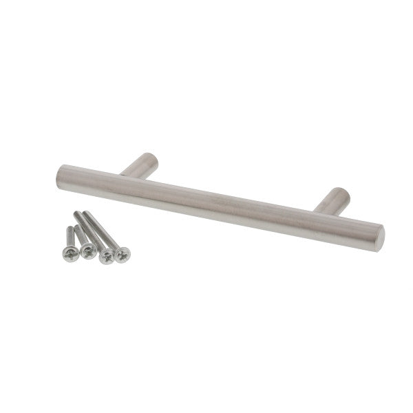 Manigueta tirador de 3-3/4" de acero inoxidable para gabinetes