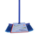Escoba de 14" con mango de metal revestido de vinilo azul