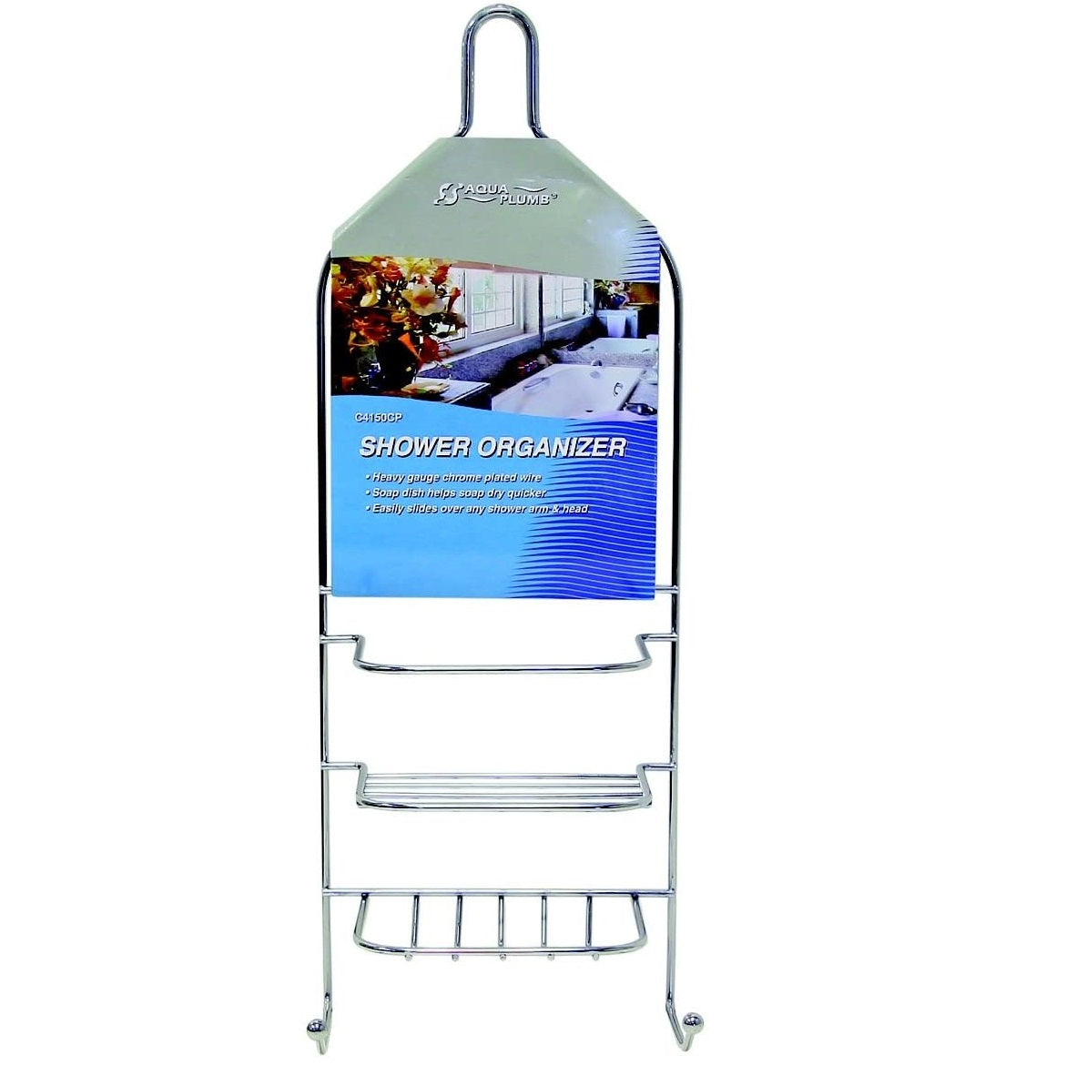 Organizador cromado para ducha