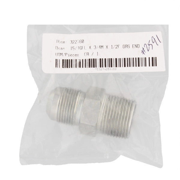 Conector de 3/4" x 1/2" para manguera de gas