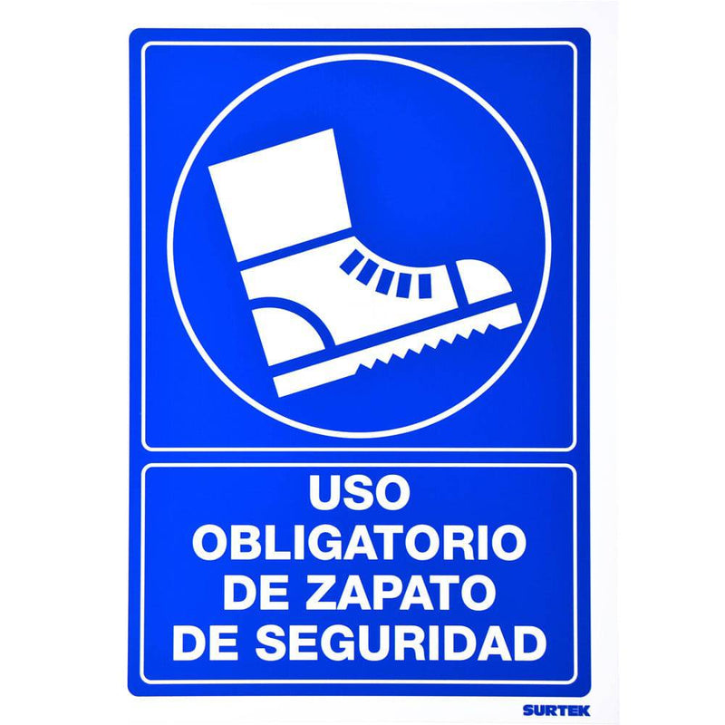 Letrero "Zapatos De Seguridad" Surtek