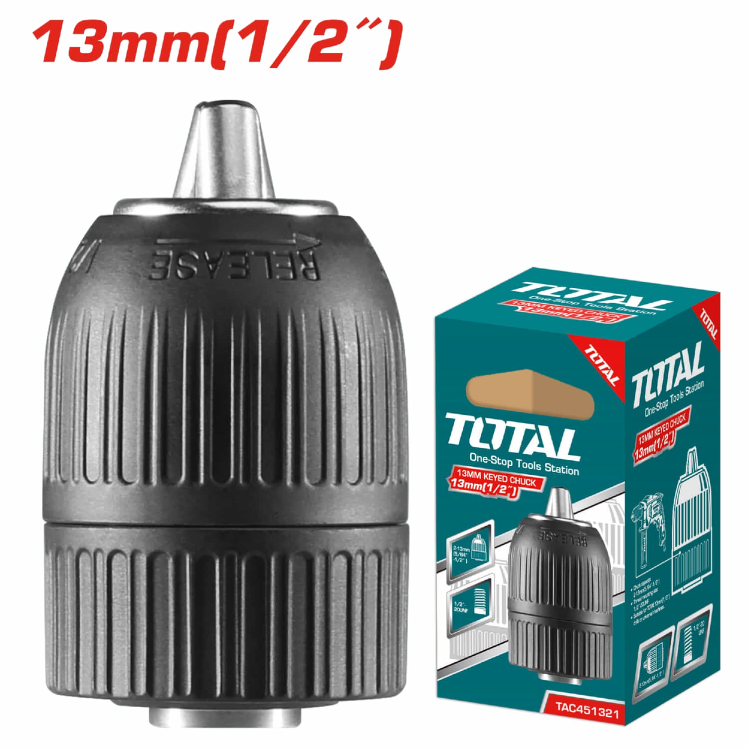 Mandril Portabrocas sin Llave de Alta Precisión 13mm (1/2") - Capacidad 2-13mm