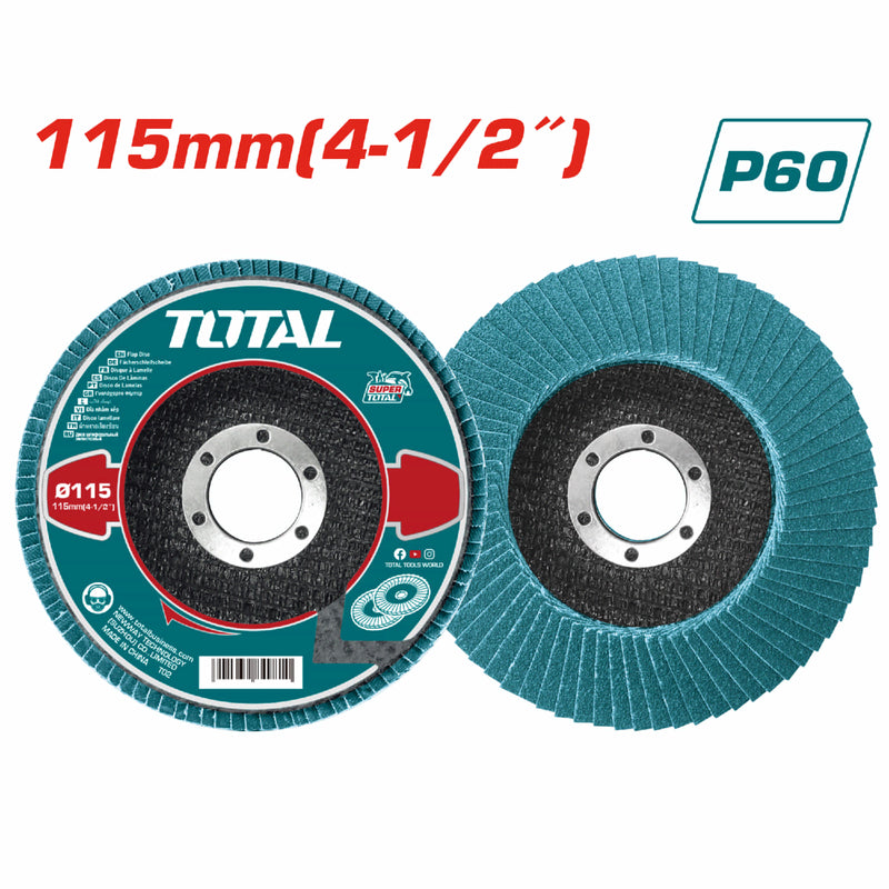 Flapdisc de Zirconio. 115mm x 22mm（4-1/2" x 7/8"）,P60.