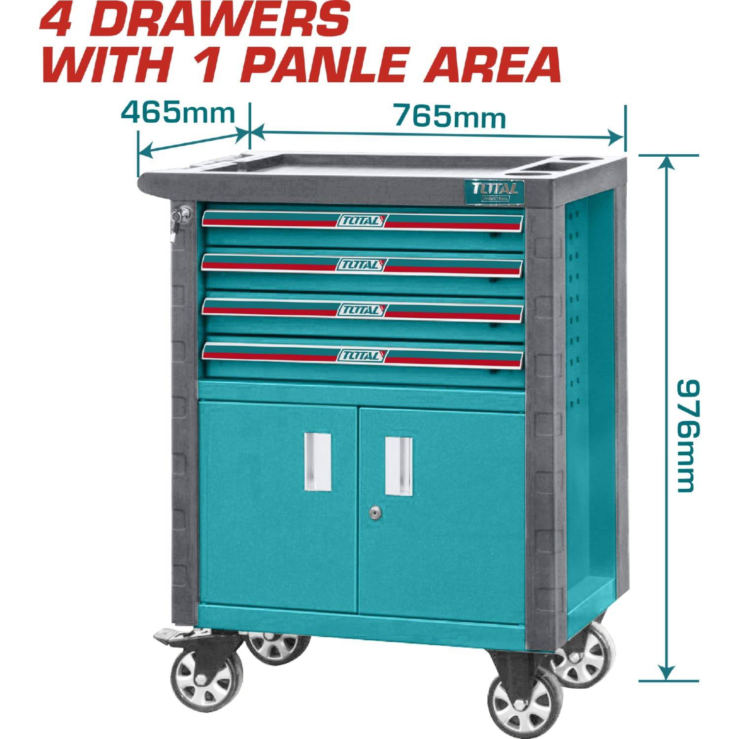 Caja Herramientas Gabinete Con Ruedas 4 Gavetas+Gavinete Carrito Servicio Mecánico( VACIO)