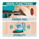 Lijadora delta triangular orbital de Mano Inalámbrica 20V 12000rpm. de palma Incluye 3 hojas. Batería y cargador por separado. Super Total