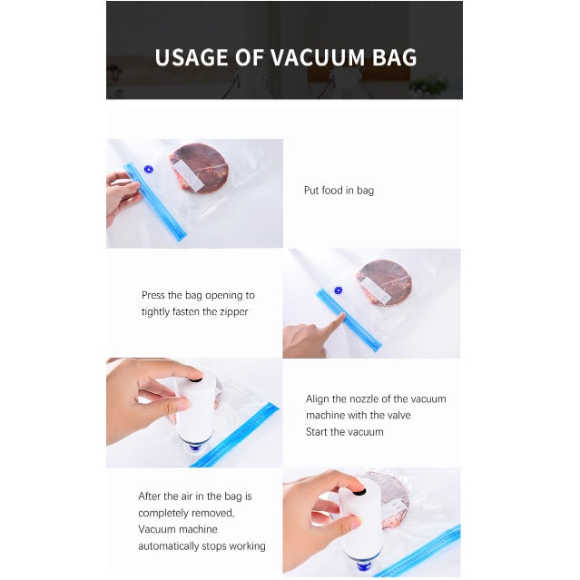 Bolsas empaque al vacío con zipper - 10 Und/ 22x21cm.