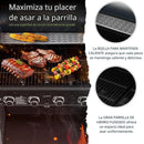 Parrilla BBQ de Gas con Ventana de Vidrio 122x45x116cm de Hierro con 4 Quemadores. Asador a Gas