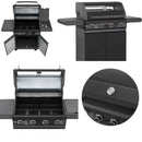 Parrilla BBQ de Gas con Ventana de Vidrio 122x45x116cm de Hierro con 4 Quemadores. Asador a Gas