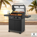 Parrilla BBQ de Gas con Ventana de Vidrio 122x45x116cm de Hierro con 4 Quemadores. Asador a Gas