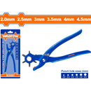 Perforadora de Cuero con mango ergonómico y liberación automática. Orificios de Diversos tamaños.