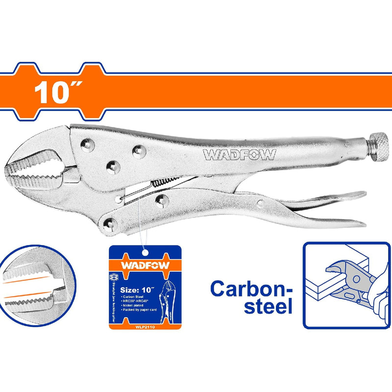 Alicate de presión 10" mandibula recta. HRC38°-HRC48° Acero al carbono.