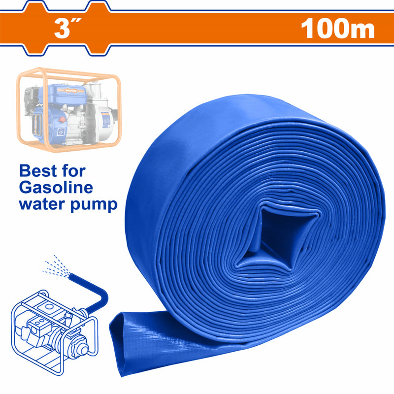 Manguera plana PVC de 3" para bombas de gasolina o diese Long 100m Presión 4Bar Diámetro interior: 3" Espesor:1mm