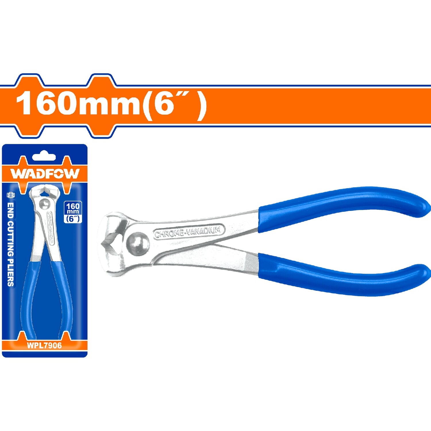 Alicate de Corte Final 160mm(6") Pulido y antióxido. Con mango de plástico.