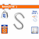 Gancho "S" para cable acero de 5/16" Límite de carga: 60kg. Acero al carbono Electro galvanizado.