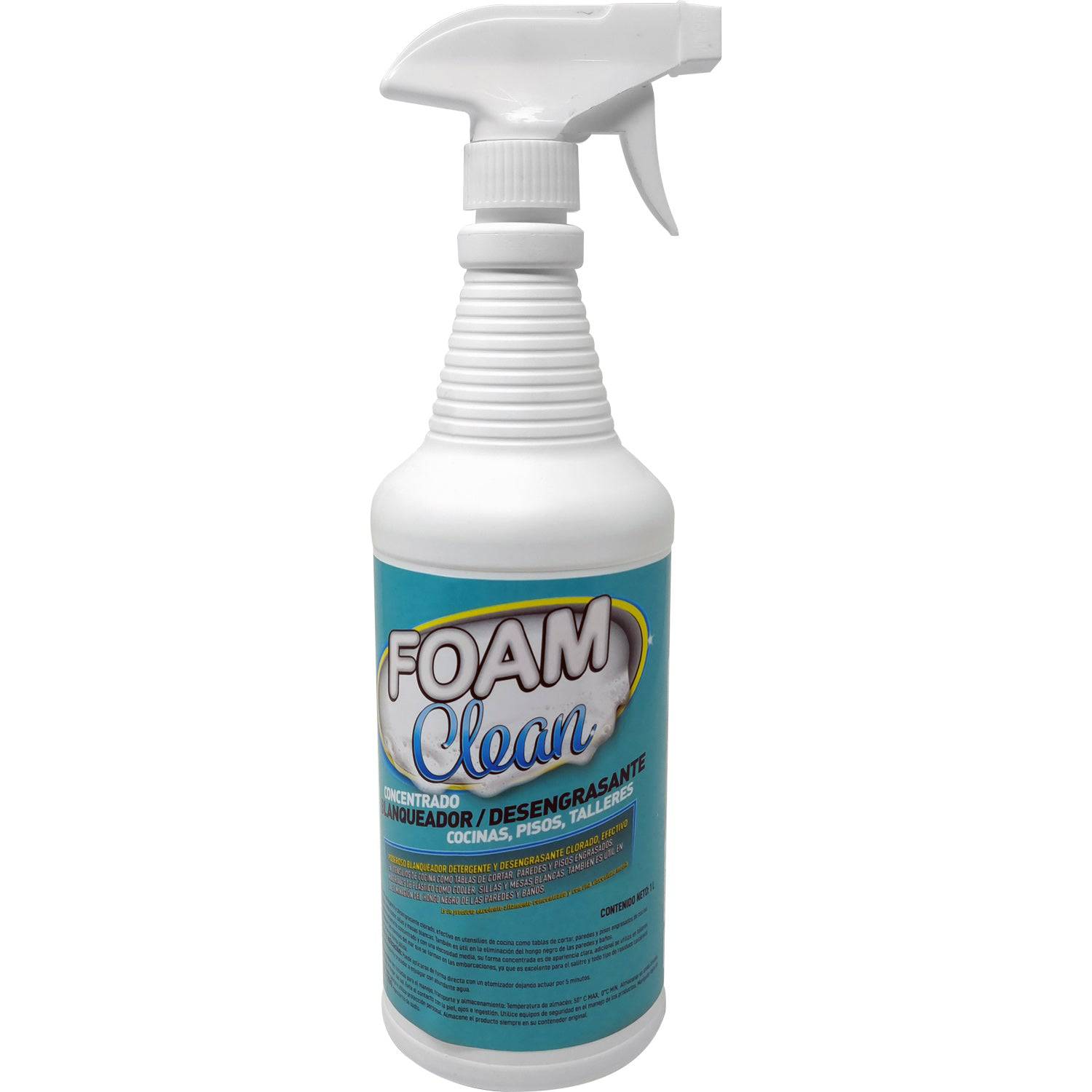 1 Litro. Blanqueador Desengrasante Clorado Para Cocina, Pisos Y Talleres. Foam Clean