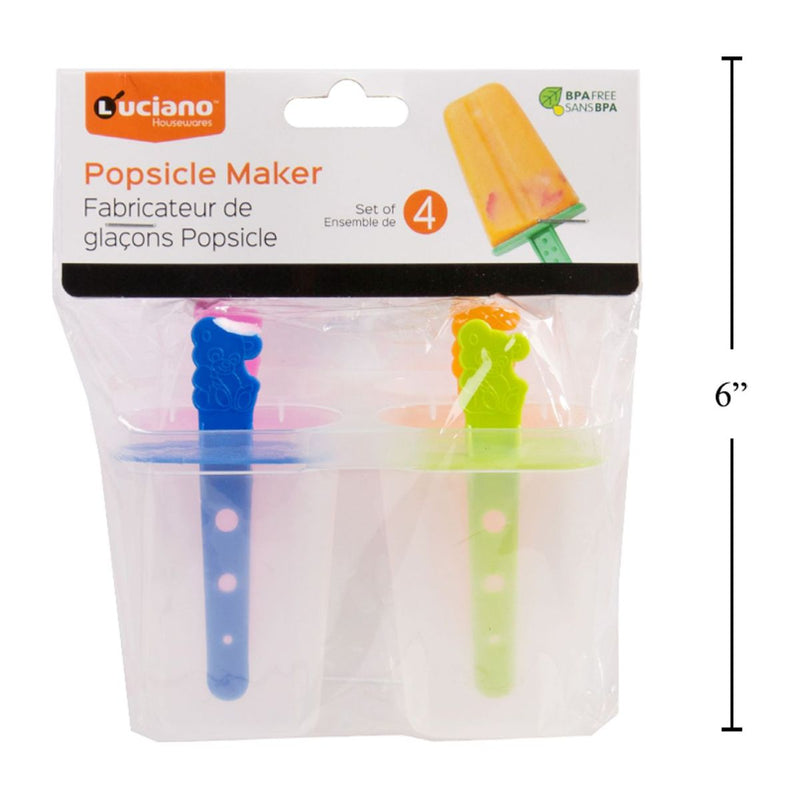 Moldes para hacer paletas de helado 4 piezas Luciano, pbh (CS)