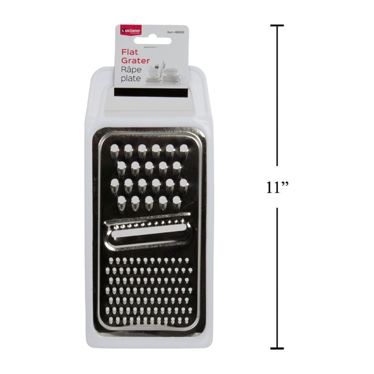 Rallador plano de metal Luciano con mango de plástico