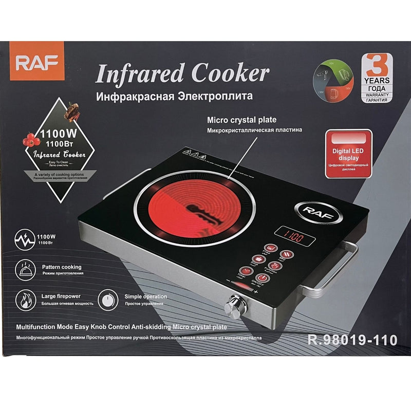 Estufa Eléctrica de infrarojos 3500W 110V  60Hz  individual de calor portátil. Negra. Cocina Infrarroja.