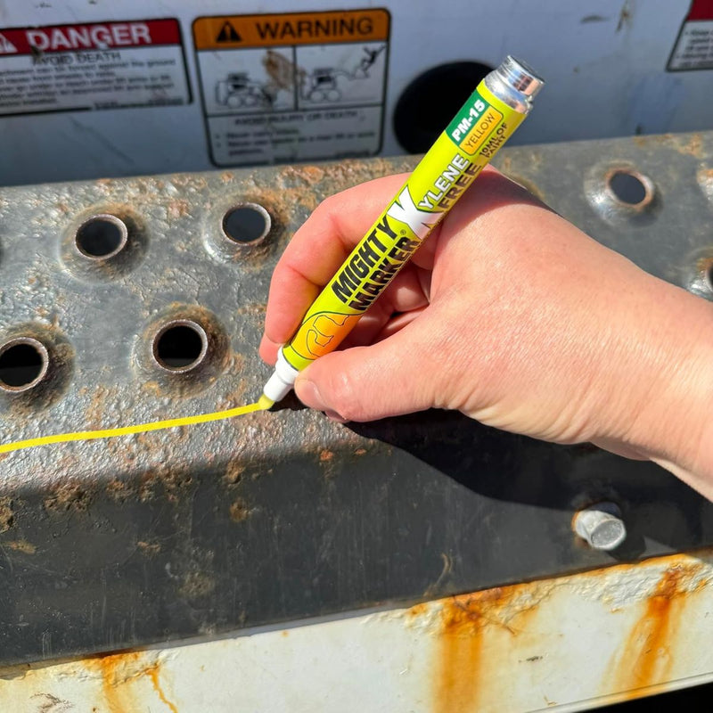 Piloto marcador permanente industrial amarillo de pintura