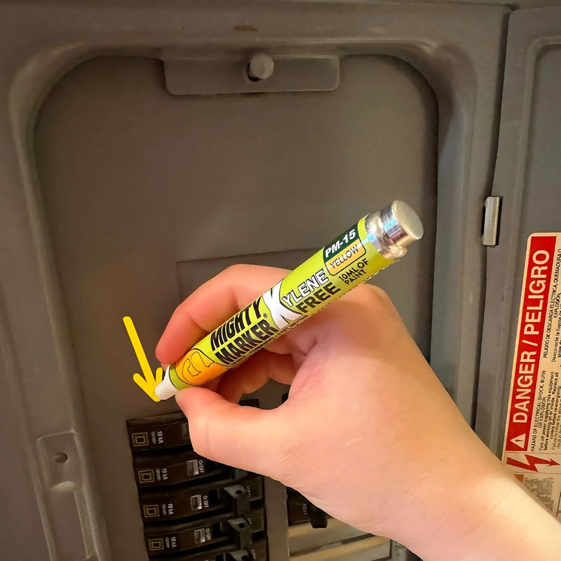 Piloto marcador permanente industrial amarillo de pintura