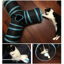 Juguete para Gato, Tunel plegable 80x50x25cm, Color Negro de Tela.