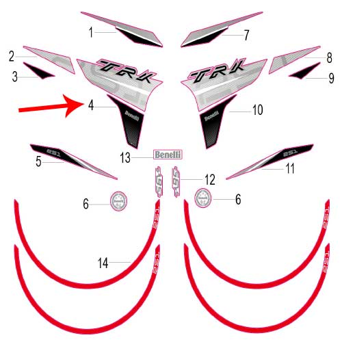 Calcomania covertor delantero derecho (TRK251)