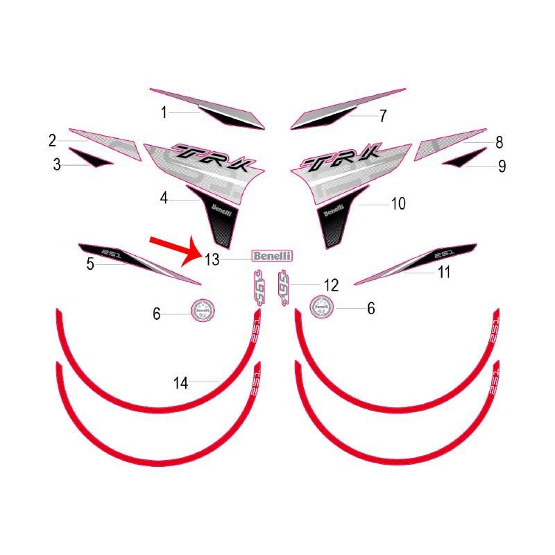 Calcomania del covertor del panel de instrumentos (TRK251)
