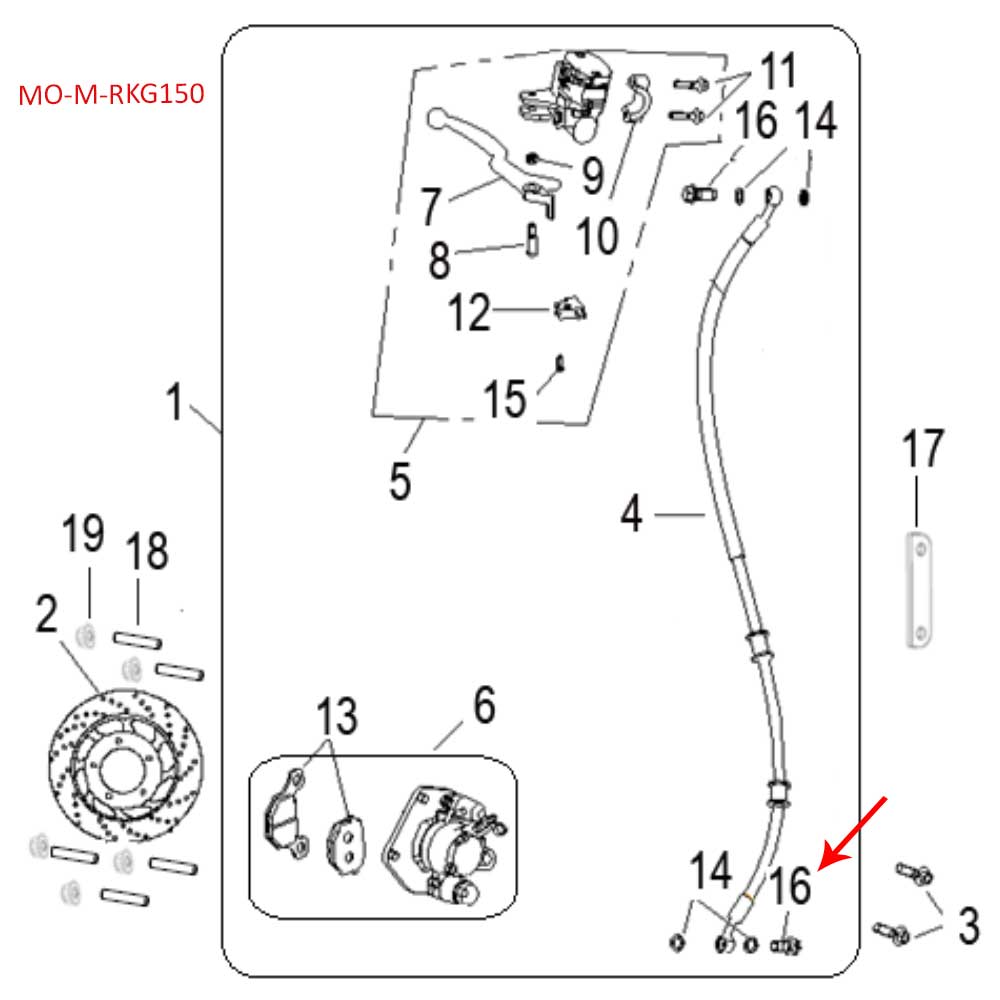 Tuerca Hueca (K-BLADE125,TNT150, TNT25, ZAFFERANO250, 302S, LEONCINO500, TRK502X, TNT600)