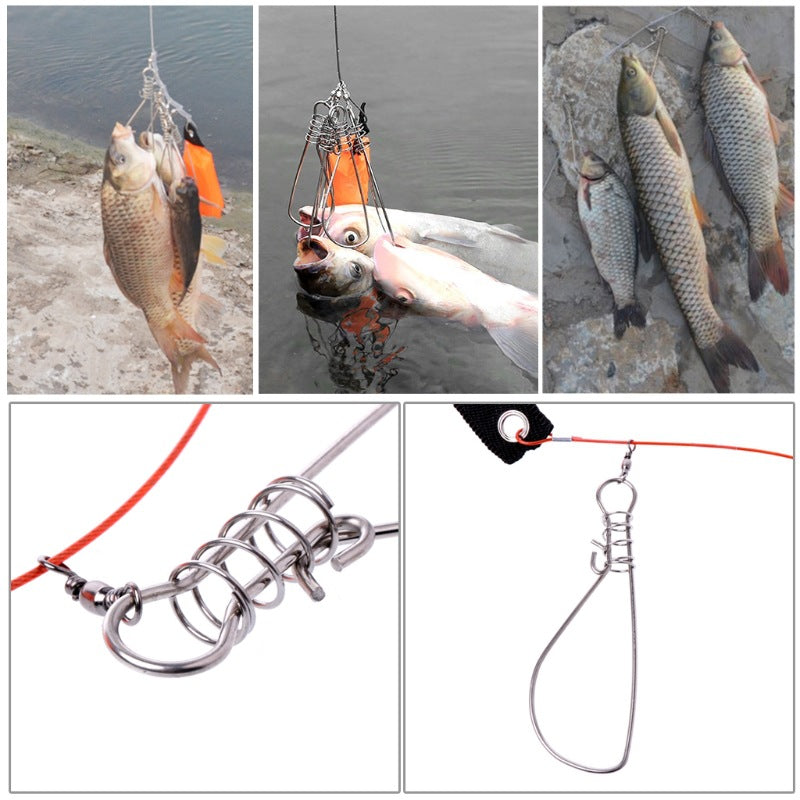 Linea para sujetar peces vivos ganchos y flotador