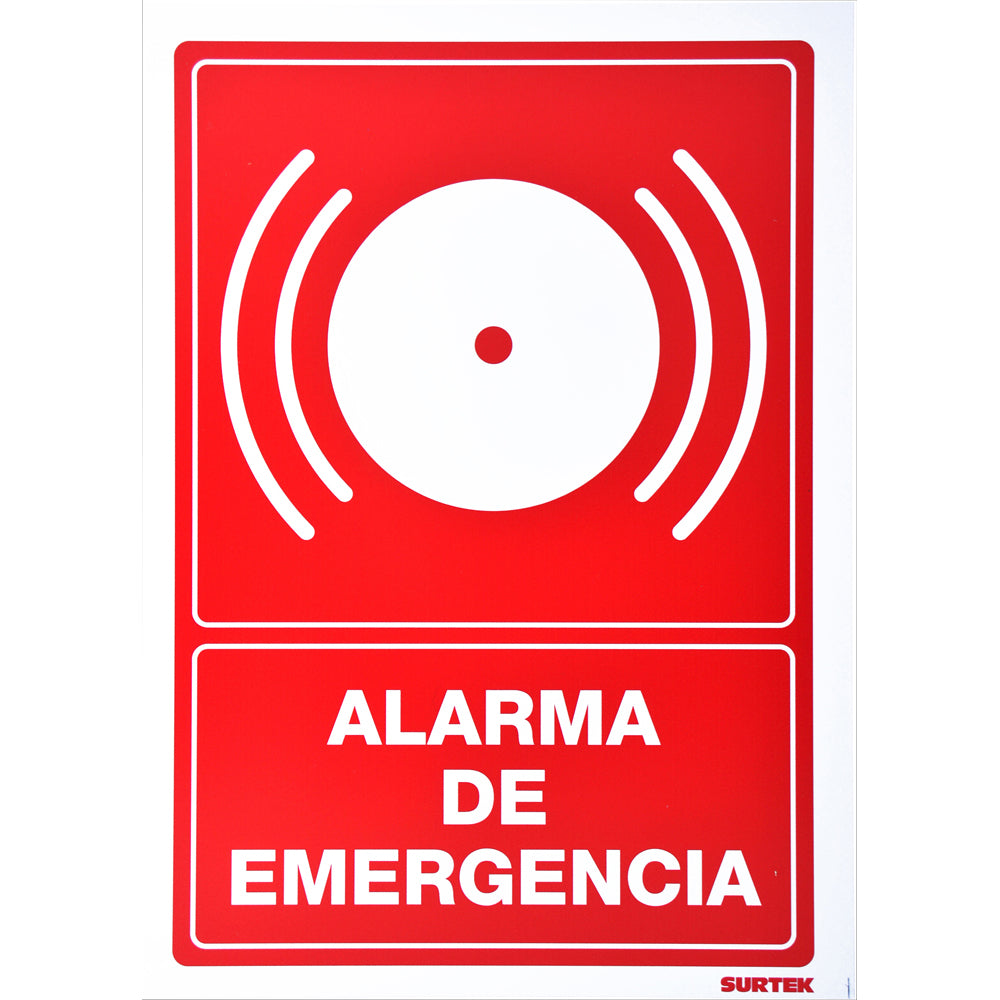 Letrero "Alarma de emergencia" Surtek