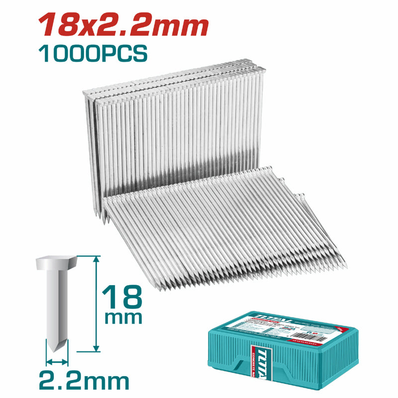 Clavos para clavadora de aire para concreto 18mm