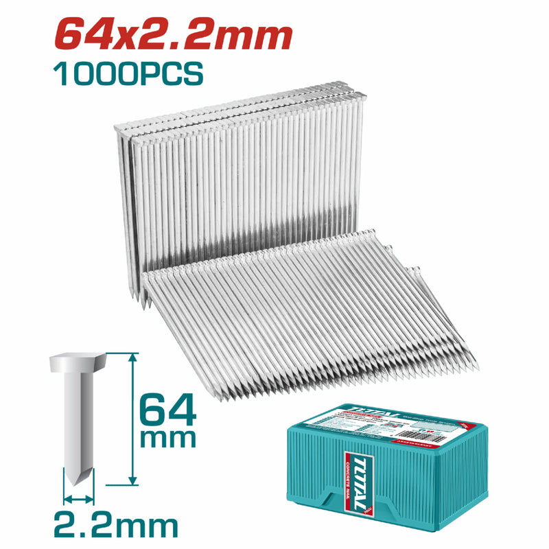Clavos para clavadora de aire para concreto 64mm (1000pcs)