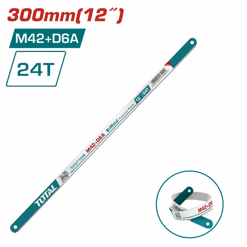 (1 pza) Hoja de segueta para metales bimetálica de 300 mm (12"). Material: M42 + D6A. 24 Dientes.