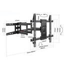 Soporte De TV De Pared Ajustable Para Pantallas 40-75” Con Ajuste de Inclinación +5° a -15° Y VESA 600x400 mm.