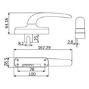 Manilla Para Sistema Abatible Y Proyectable. Incluye Operador Forma De U De 24 Mm. Funciona Izq/Dera