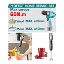 Drill Taladro Inalámbrico 16V 60N.m. 2000 rpm y Batidora de Mano 100W 5 Veloc. Incluye Batería y Cargador. Pocas Unidades. Combo Total