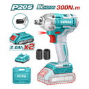 Llave Impacto Dado Cuadrado 1/2" 20V. Brushless Sin Escobillas. 300Nm. 2 Baterías Y 1 Cargador.