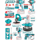 Super Combo Total 20V Pulidora Inalámbrica 7” Pulidora Orbital 10” Llave de Impacto 1/2"   400Nm Motor sin escobillas. Pistola de Calor 30–550 °C Lámpara 22.5W COMBOS POCAS UNIDADES