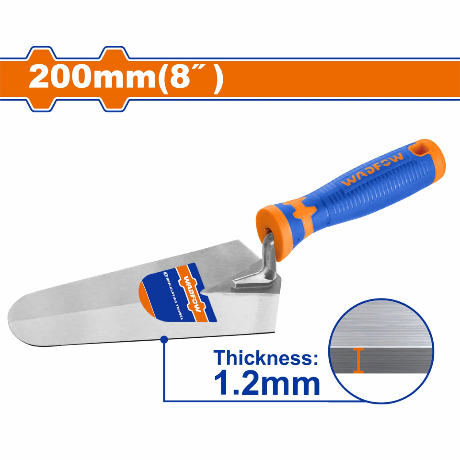 Palustre de Albañil con mango de plástico. 8" Diamétro:9.5mm. Diseño único