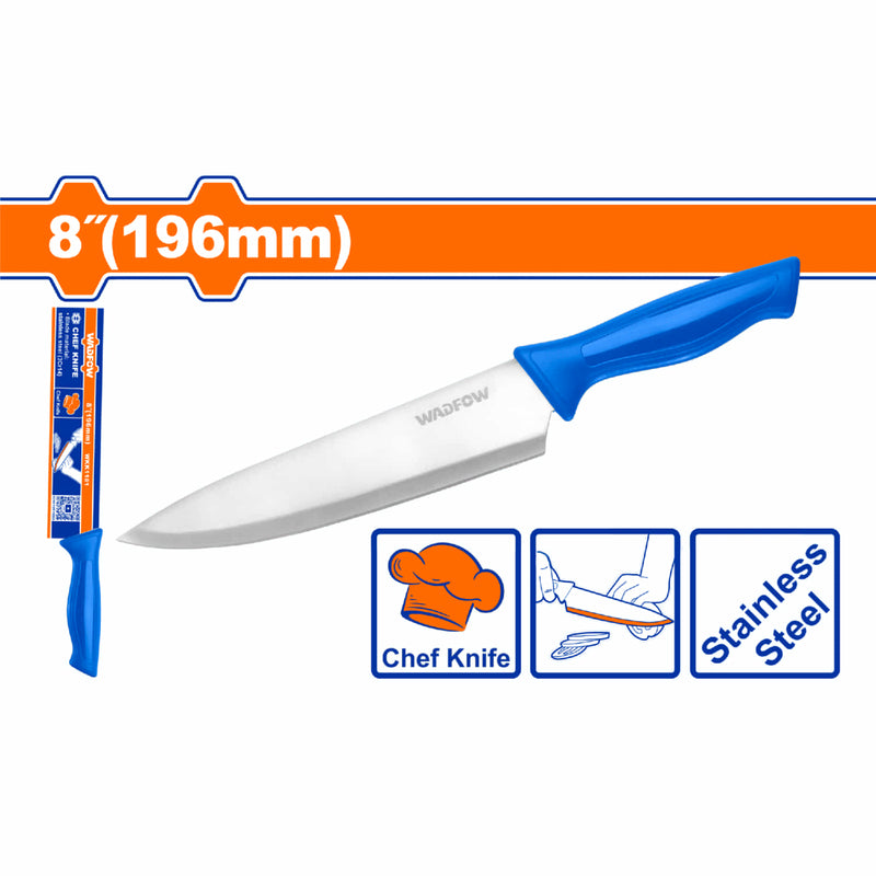 Cuchillo de Cocina Chef 8" Acero Inoxidable. Ideal para cortar, rebanar, picar, trocear.