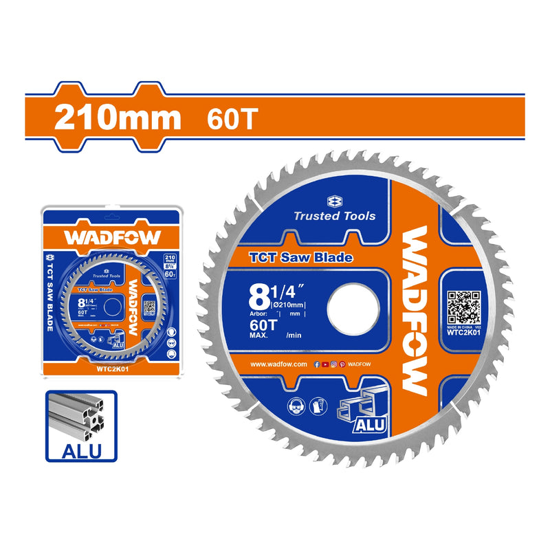 Disco De Corte Sierra TCT 8-1/4" 60T Anillo Reductor 16mm Corte De Aluminio. Ideal Sierra Circular.