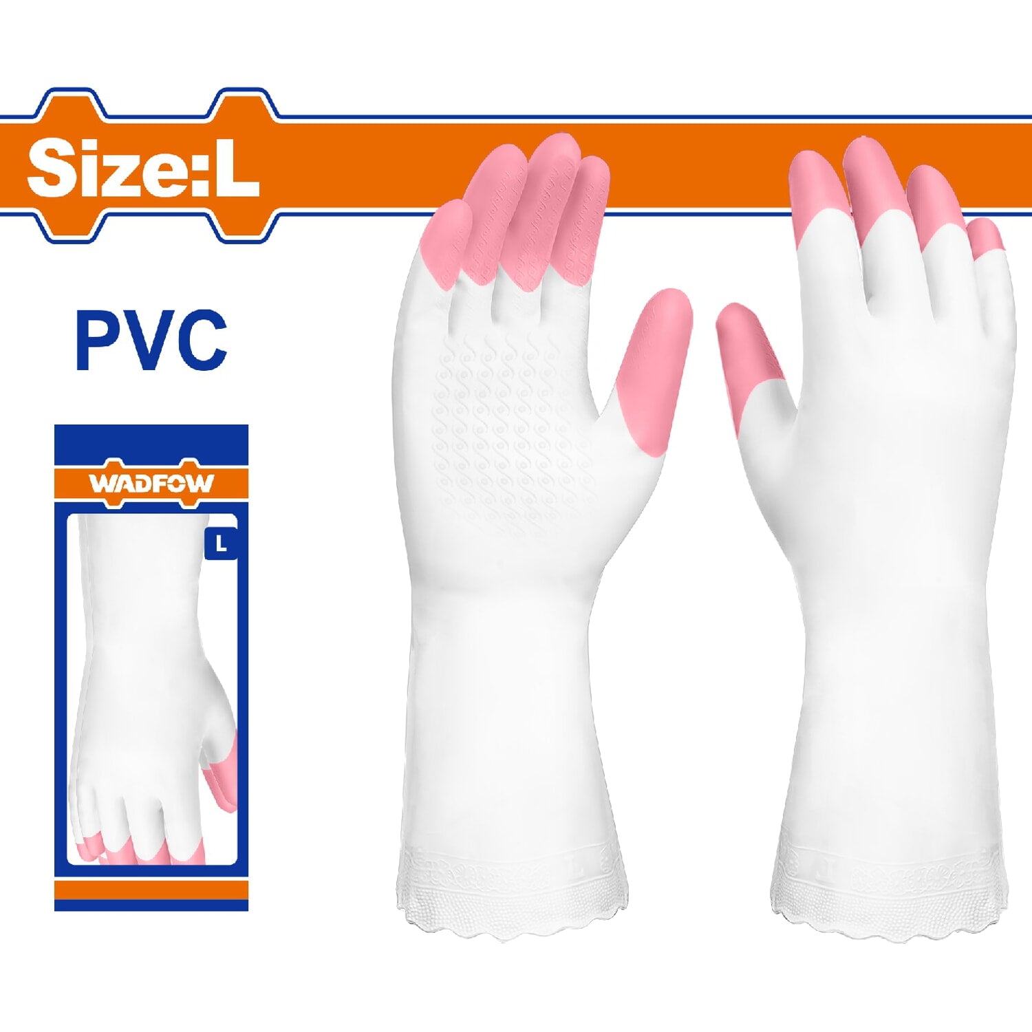 Guantes de PVC Alta Calidad. Talla L 32cm. Ideal para limpieza general (lavar,limpiar, etc) 1 Par